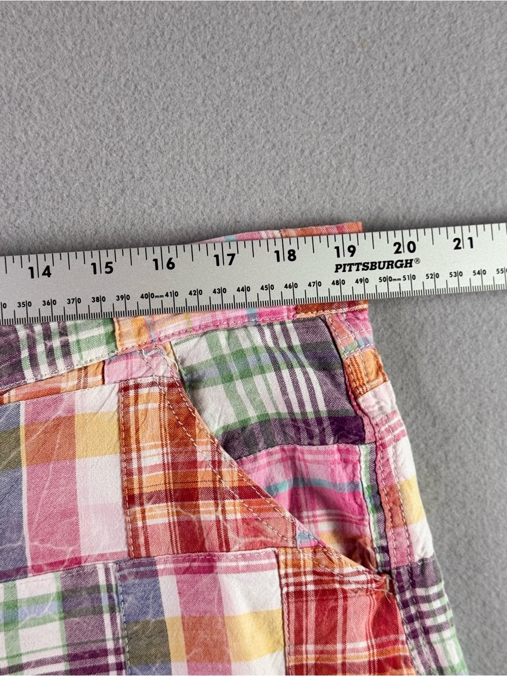 Patchwork Plaid Women’s Shorts - Multicolor - Picture 3 of 7